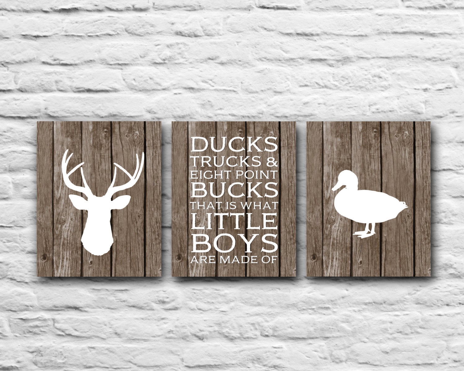 Boy Nursery Decor Country Theme Deer Antler Ducks Trucks Bucks