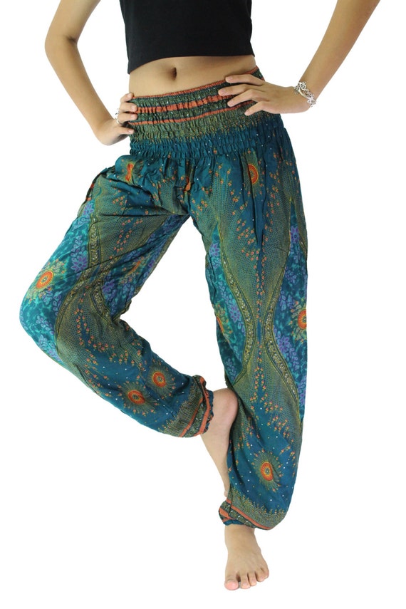 Peacock Boho Pants womens clothing design one by bangkokpants