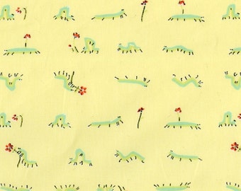 Heather Ross - Munki Munki Fabric - Inchworm - OOP Out Of Print - Very Hard To Find
