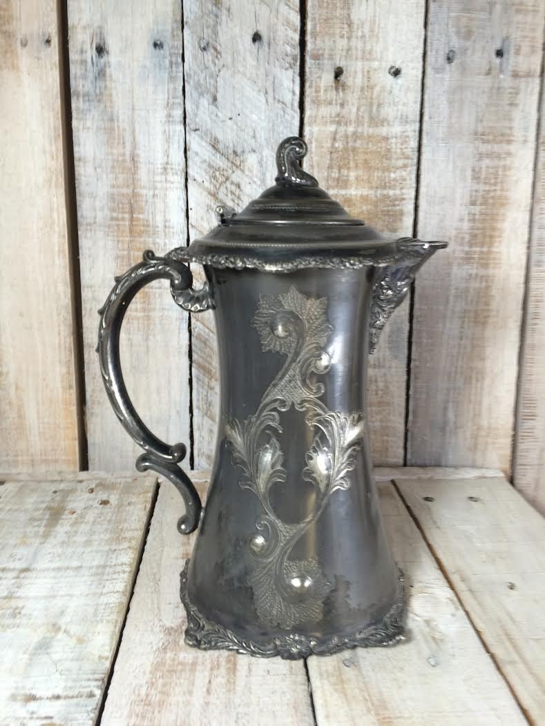 vintage metal tea set