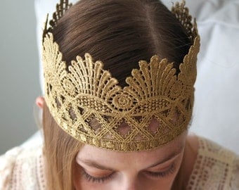 SALE!! The Princess Margaret Crown, Lace Princess Crown, Adult Crown, Child's Crown, Full Head Crown, Gold Crown, Silver Crown, Queen Crown