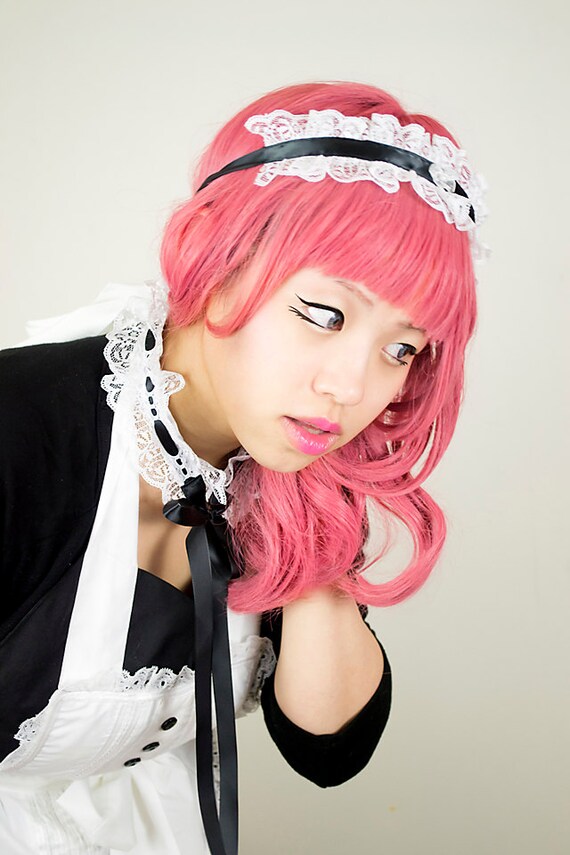 Maid Headpiece Headband with little cute bow and Maid Choker collar