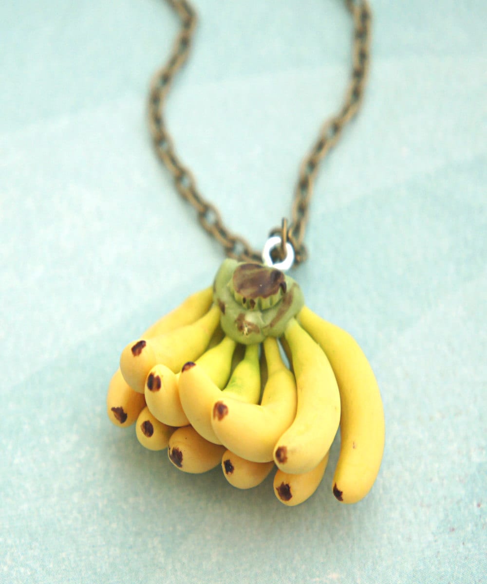 banana necklace food jewelry fruit necklace tropical fruit