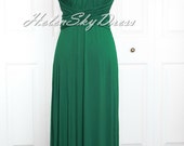 Wrap Convertible Infinity Dress Hunter green Evening Dresses Straight Hem long Hunter green Bridesmaid Dress