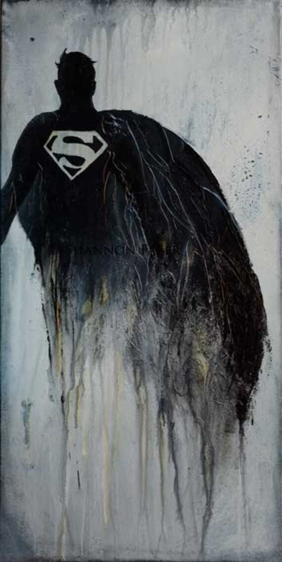 Abstract Superman painting print by InkandTeaArt on Etsy