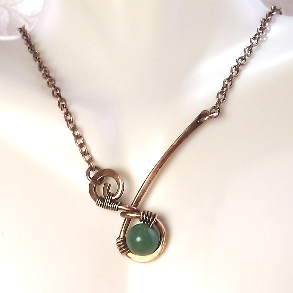 Jewelry Wire Wrapped Handmade Copper Metal Artisan Pendant
