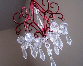 Ruby Red Glam Luxurious Car Chandelier MADE TO ORDER