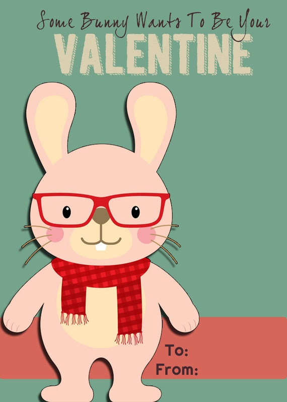 Instant Download Classroom Printable Valentine's Day Cards - Kid's Valentine's Day Cards - Woodland Hipster, Baby Animals, Hip Animals Il_570xn