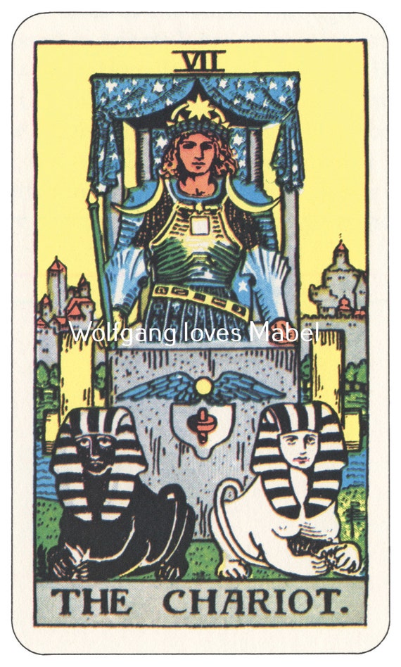 The Chariot VII Rider-Waite-Smith Tarot Card by WolfgangLovesMabel