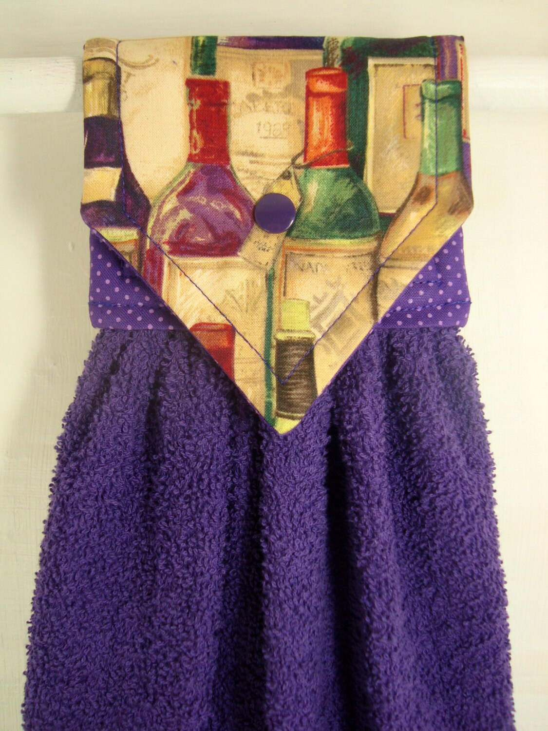 Hanging Hand Towel Wine Bottle Hanging Towel Purple Kitchen