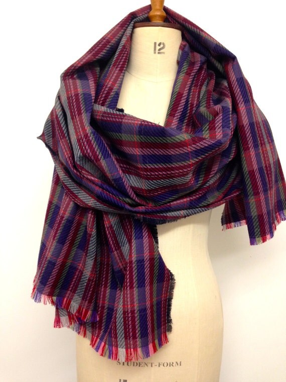 Plaid Oversized Scarf Blanket Scarf Wool Scarf Checkered Tartan