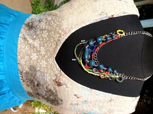 Angelina Navy Beaded Necklace