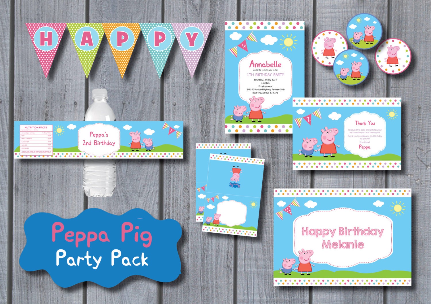 PEPPA PIG Party Pack Printable Party Kit by RedAppleStudio on Etsy