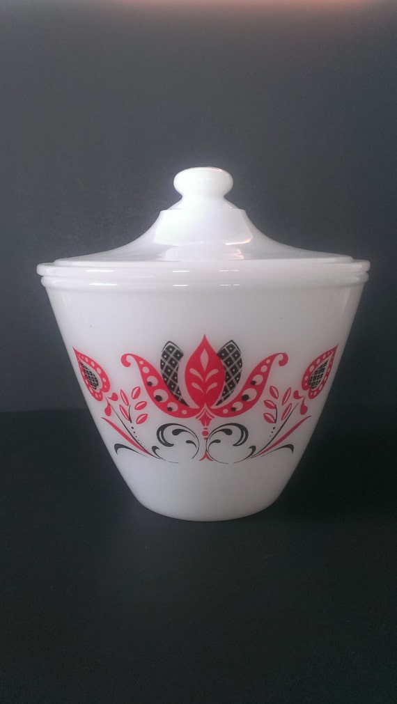 Fire King Modern Tulip Grease Jar Bowl with by 148HilltopVintage