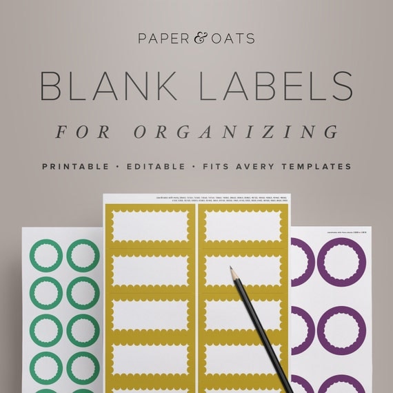 printable blank labels for organizing editable kitchen pantry