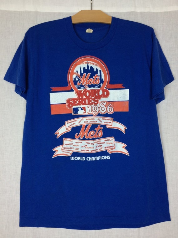 Vintage Mets World Series 1986 World Champions Blue T-shirt