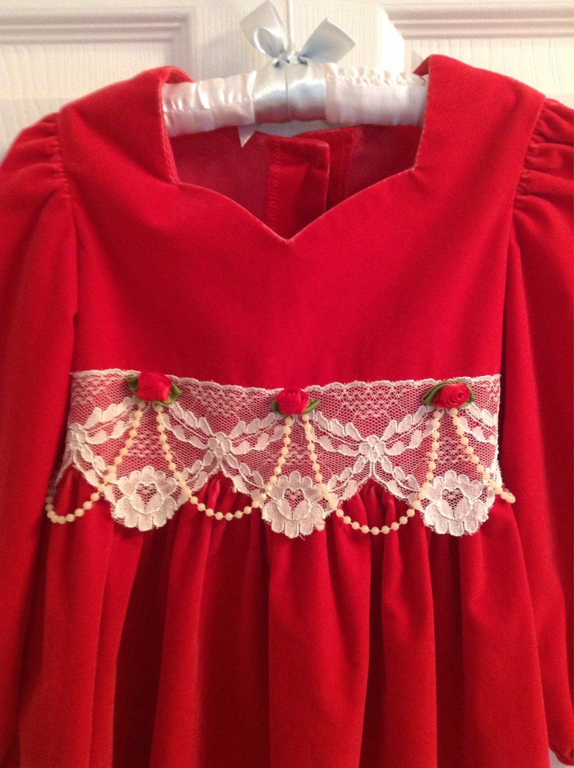 Toddler Girl Red Velvet Holiday Dress / Girls Size 4 Red