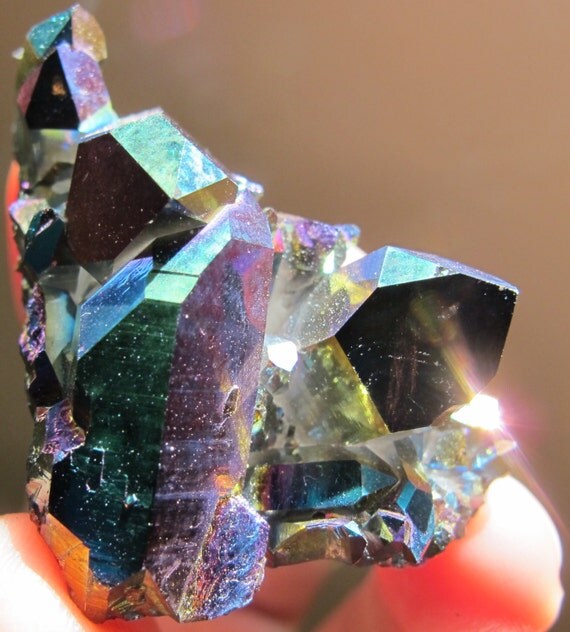 Nebula Flame Color Changing Titanium Flame Aura Quartz Crystal