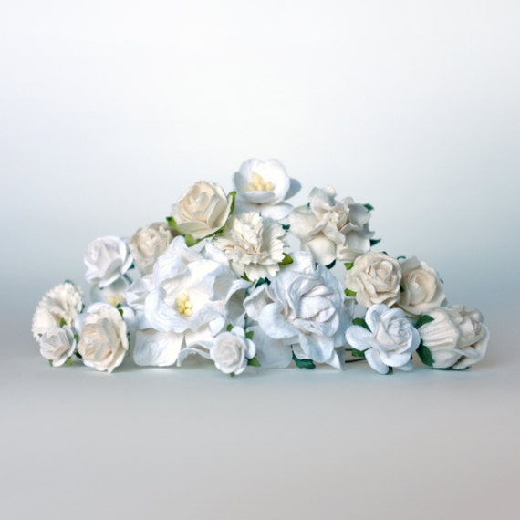 diy DIY White DIY  Flower flower Crown Bridal crown Flower kit Wedding  Kit,  Headpiece, DIY