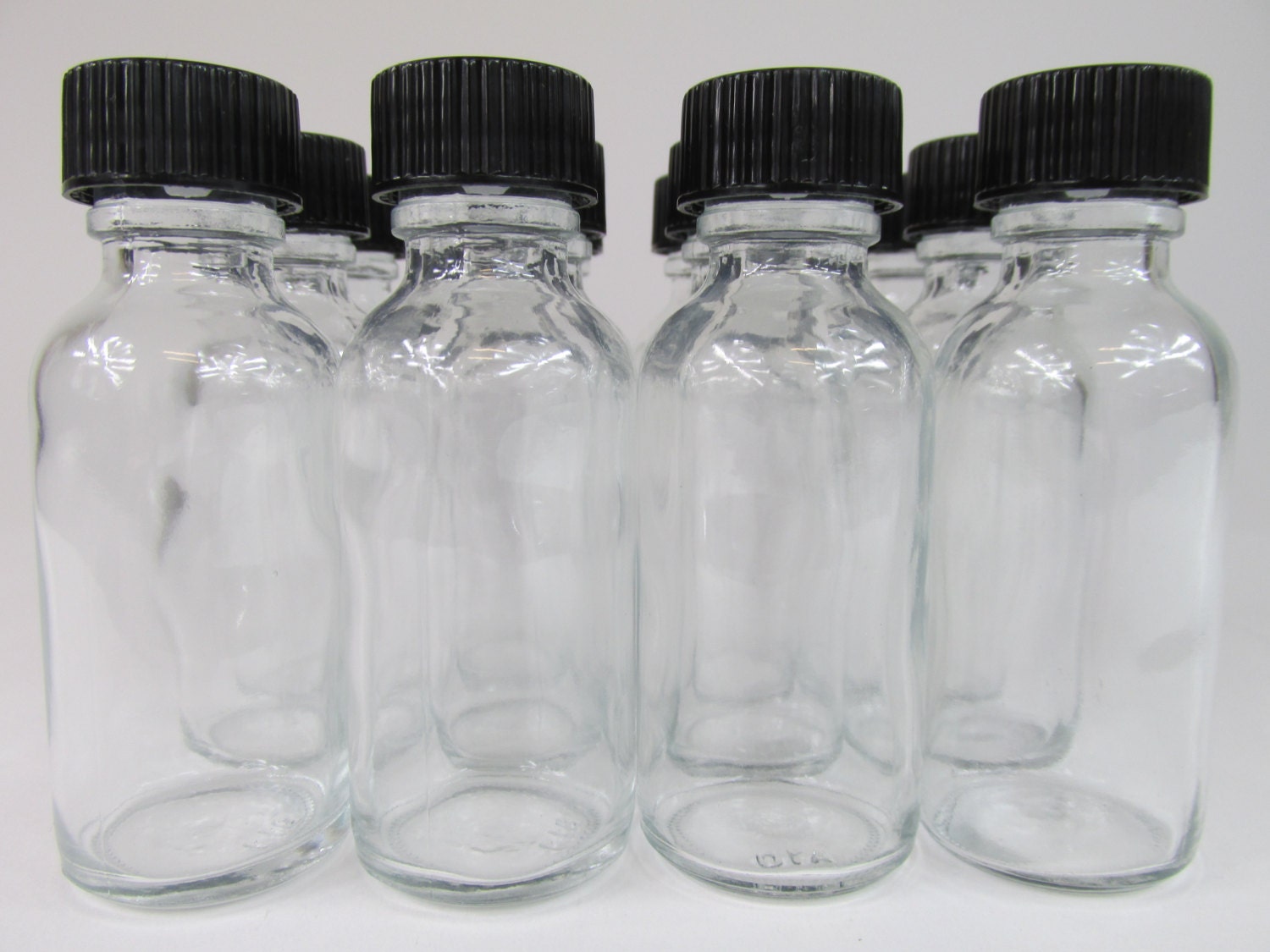 Clear Boston Round Glass Bottles 1 Oz 1 Dozen By Warehouse1711 