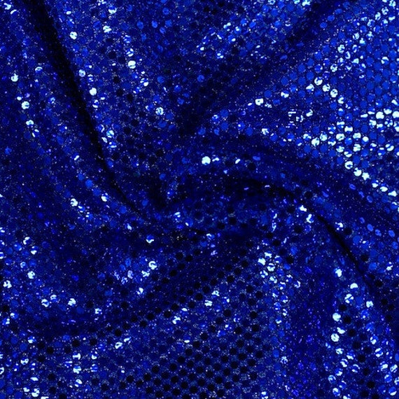 Royal Blue Shiny Sequin Dot Confetti Fabric for Sewing Costumes Apparel ...