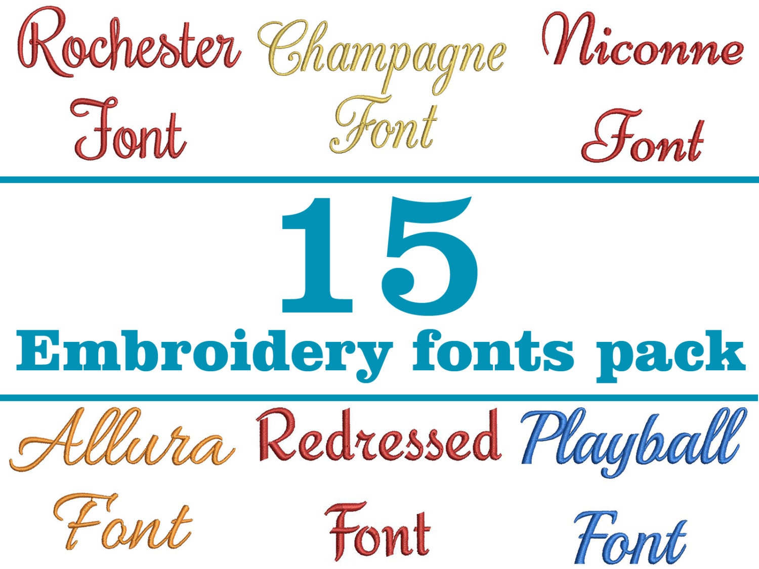 15 machine embroidery fonts pack by colorwheelembroidery on etsy