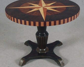 1940s Swedish Intarsia (Inlaid Pictorial Wood) Center Table