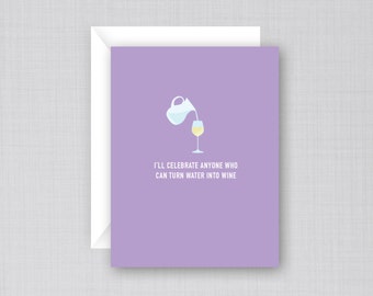 Water into Wine Easter Card | Funny Easter Card | Funny Wine Card