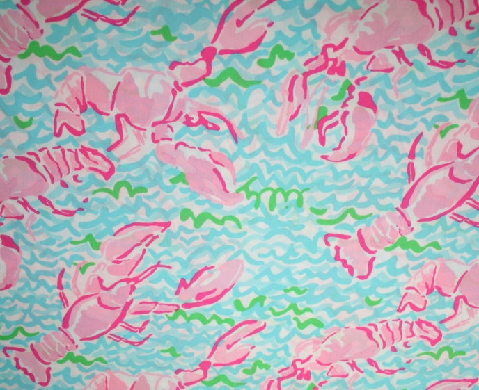 Lilly Pulitzer Fabric Lobster LOBSTAH ROLL lobsters from ...