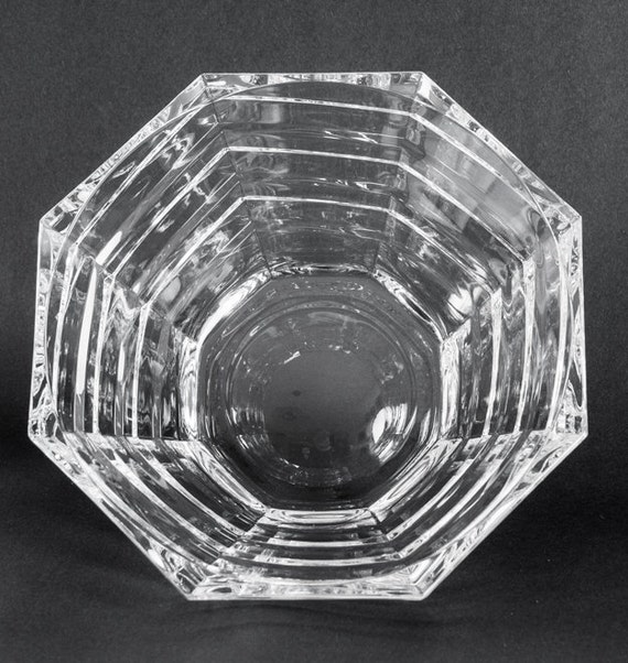 Large Crystal Bowl. Crystal Serving Bowl. Glass Bowl. Modern