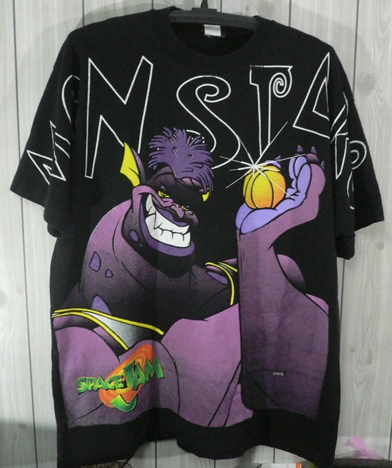 Items similar to Vintage Monstars Space Jam t-shirt 90s movie Michael ...