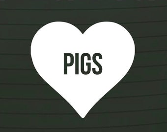 Pigs Heart Vinyl Decal - Window Sticker for Car, Truck, Laptop-Etc ...