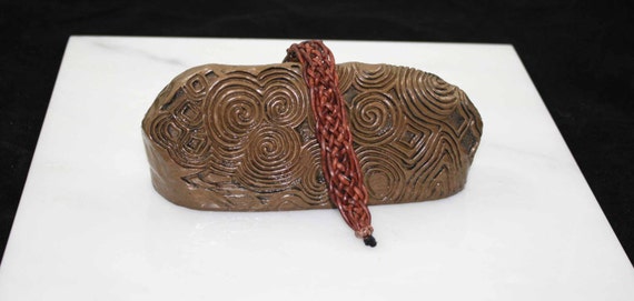 Celtic leather bracelet in brown