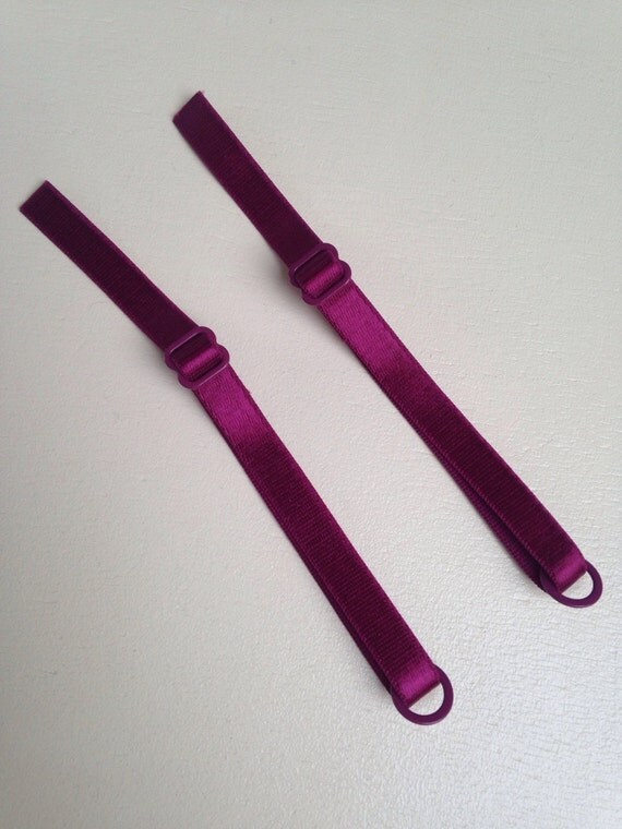 5x Bra Straps In Burgundy With Matching Rings And Sliders