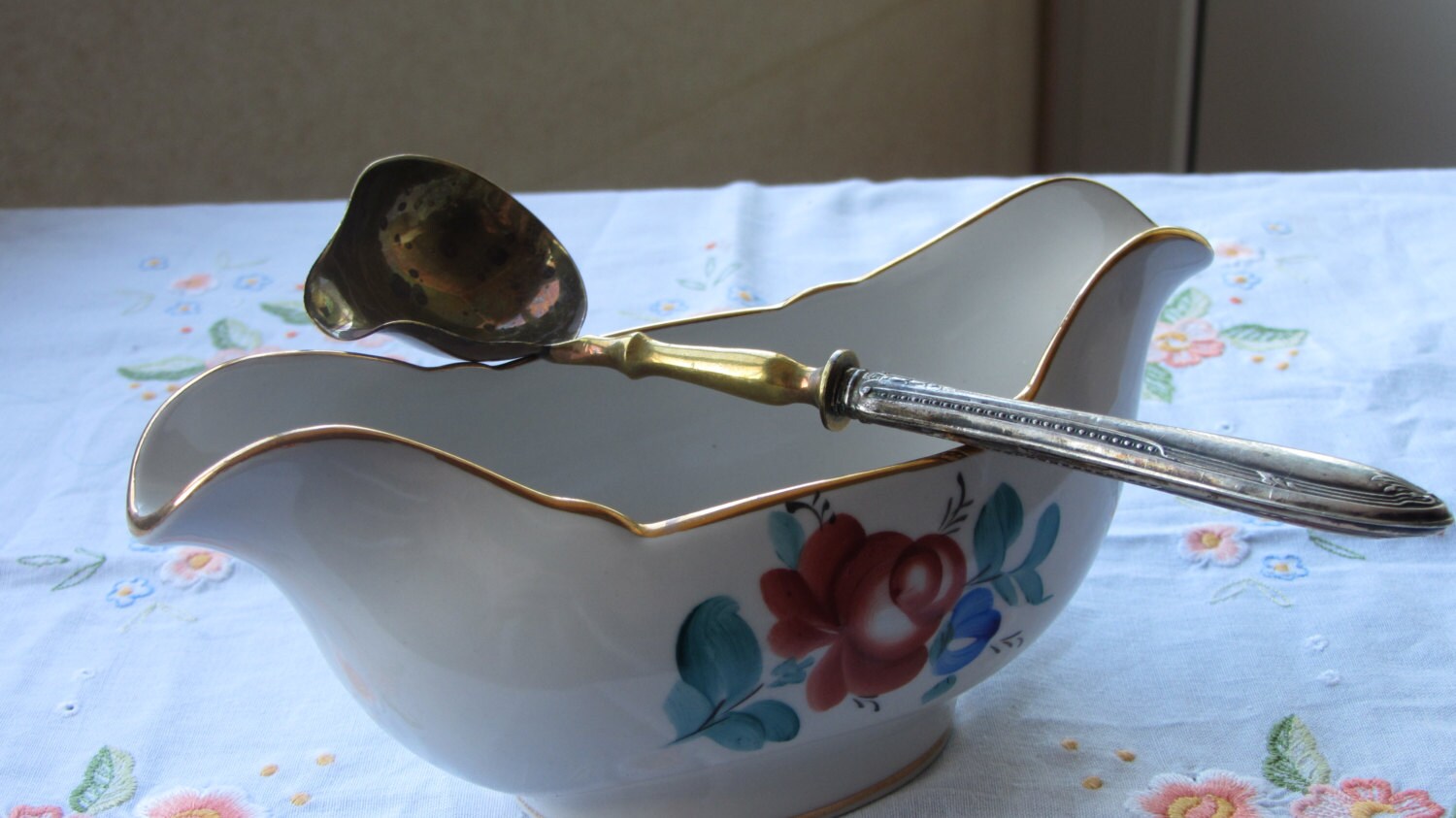 Vintage silver handed sauce spoon Haute Juice