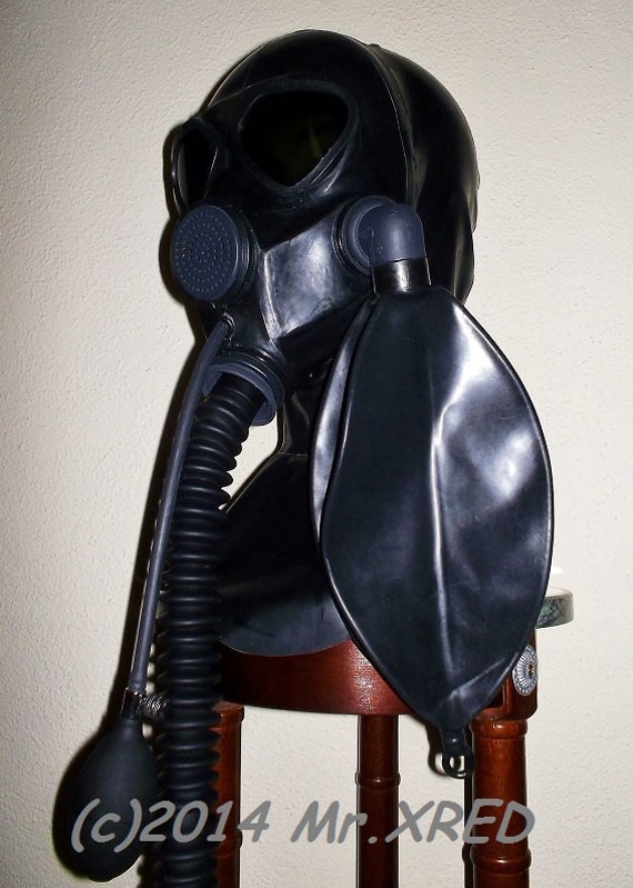 Fetish Heavy Rubber LATEX Gas Mask Re