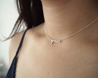 Personalized Name Jewelry • Tiny Name Necklace • Baby Girl Name Necklace • Dainty Name Charm • Bridesmaid Gift • Baby Shower Gift • NH03