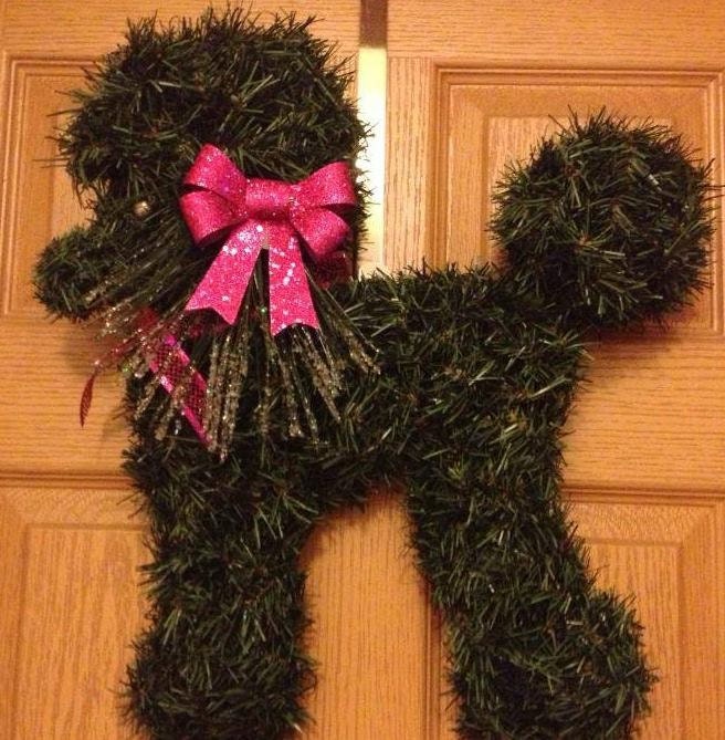 Poodle Puppy Trim Wreath, Great for Christmas or Year round!