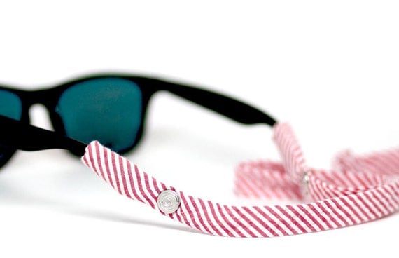 Seersucker Sunglass Straps - Red