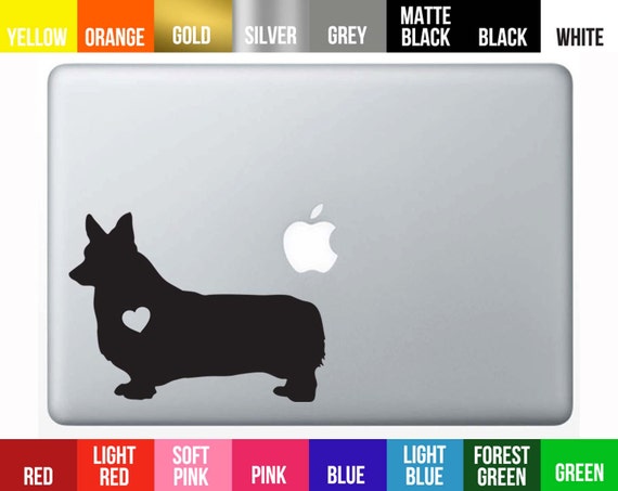 Pembroke Welsh Corgi w/ Heart Car Laptop Vinyl by InfinityStickers