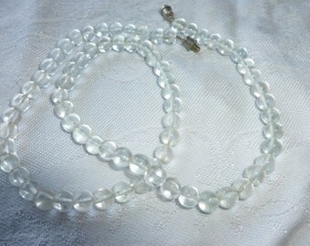 Vintage pale blue topaz bead necklace