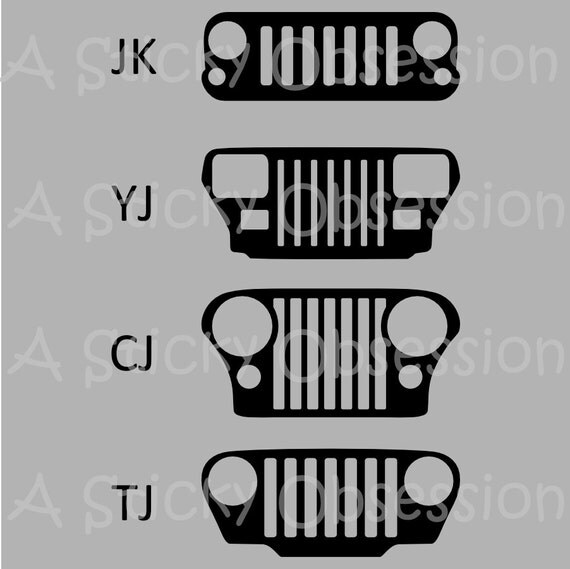 Jeep Wrangler Grill Decals Sticker by AStickyObsession on Etsy