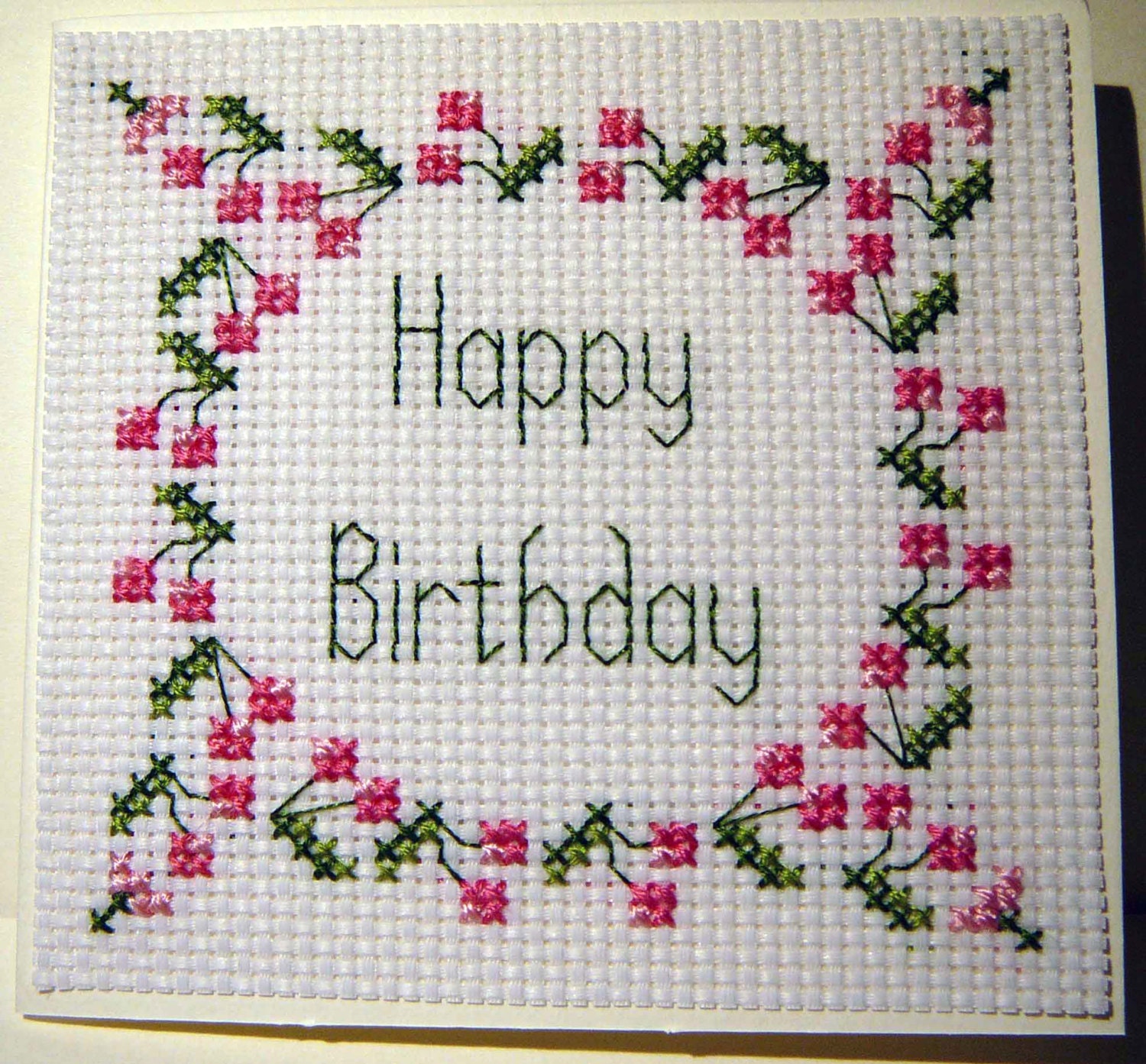 Happy Birthday Card with a Flower border by ClaireStellaCrafts
