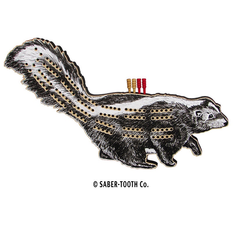 Skunk Cribbage Board Fun Animal Shaped Games