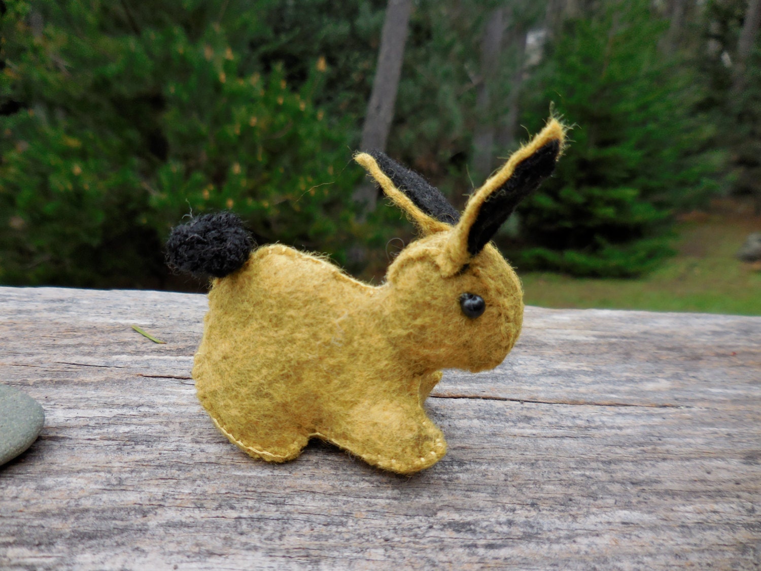 Wool felt rabbit stuffed bunny rabbit felt by WoolStreetStitchery