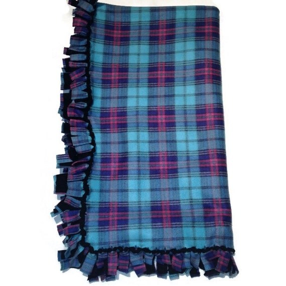 Plaid Blankets Blue Plaid Blanket Kids by BlanketsByNaomi on Etsy