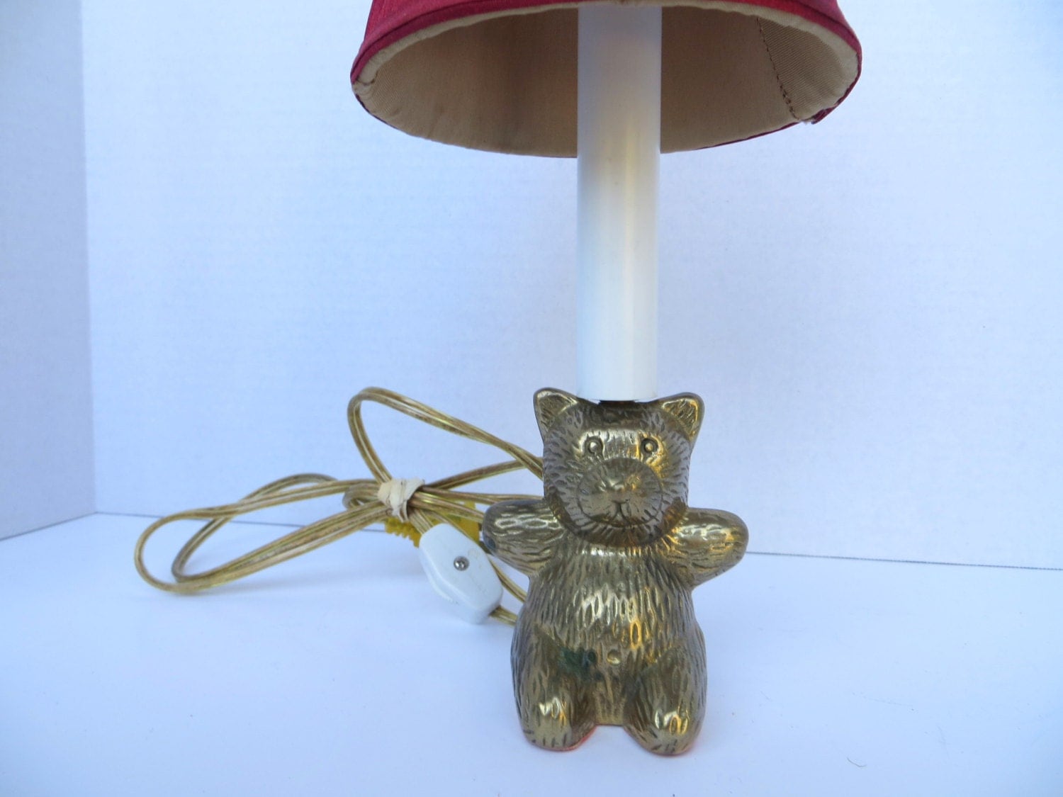 Vintage Brass Teddy Bear Night Light / Lamp by VintageVarage