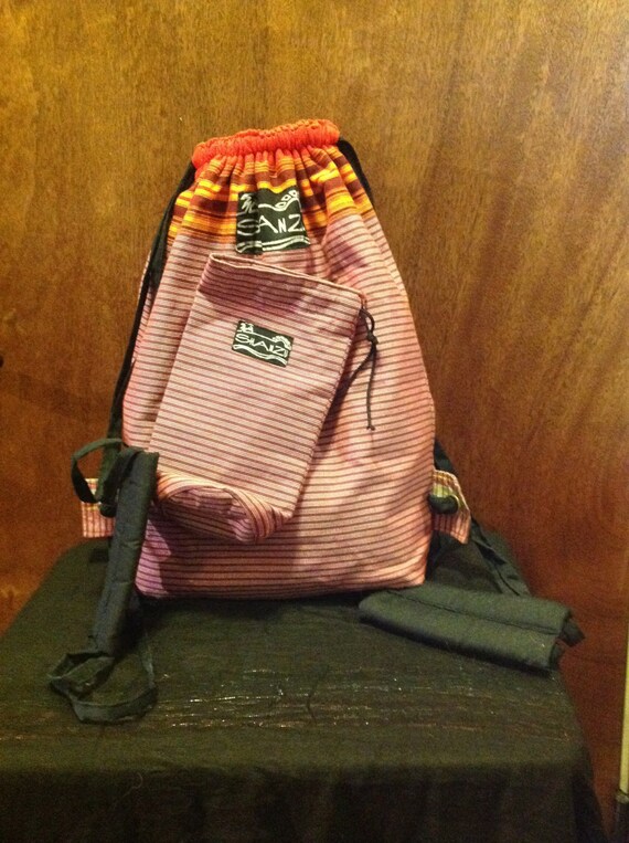 MADE IN KENYA Maroon Striped Backpack & by OperationGiveHope