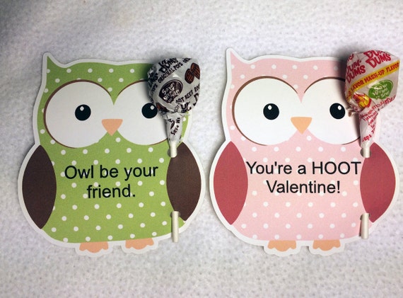 Download Printable Valentine owl sucker lollipop holder SVG and