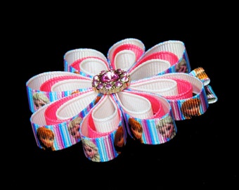 Frozen Hair Bow, Anna and Elsa from Frozen Flower Hair Bow, Frozen Hair Clip, Anna Elsa Hair Bow, Disney Frozen Hair Bow, Flower Hair Bow